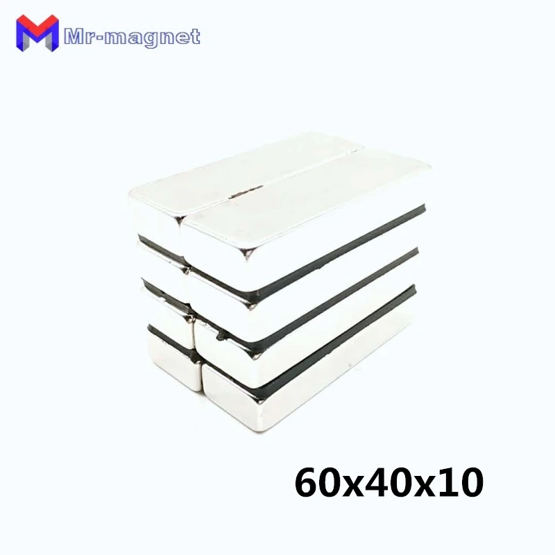 5 шт. 60x40x10 мм супер сильный Нео Неодимовый Магнит неодимовый магнит 60*40*10 60 x 40 10