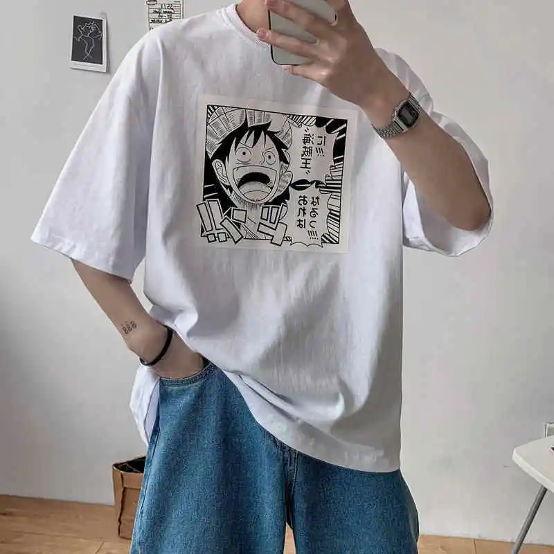 Цельная мультяшная футболка Повседневная homme streetwear Мужская Женская одежда для