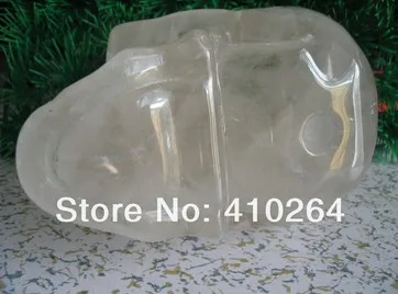 YM 328 FengShui Good Luck Clear Quartz Rock Skull Carving Realist Crystal statue | Дом и сад