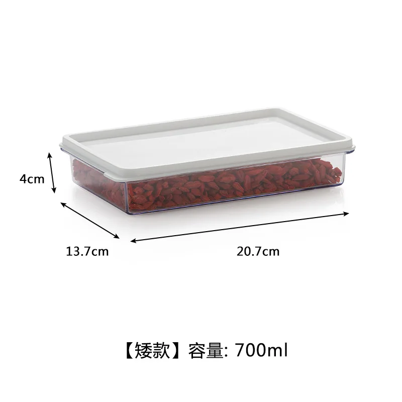 Rectangular Short Plastic Food Storage Boxes For Freezer Foods Organzier Container Kitchen Egg Fish Fresh Keeping Case Beans Pantry Lunch Box - Цвет: Rectangular Short