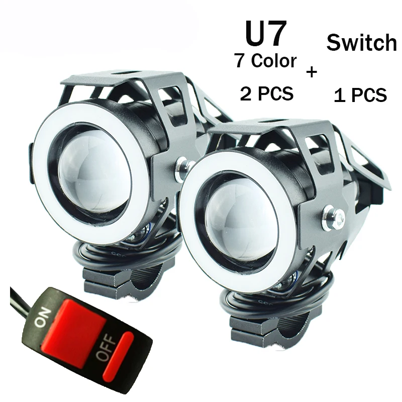 Фары для мотоцикла 12V 125W Прожекторы Противотуманные фары рабочие точечные