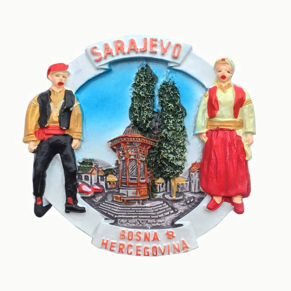 

BABELEMI 3D Bosnia and Herzegovina Sarajevo Landmark Fridge Magnet Tourist Souvenir Refrigerator Magnets For Home Decoration