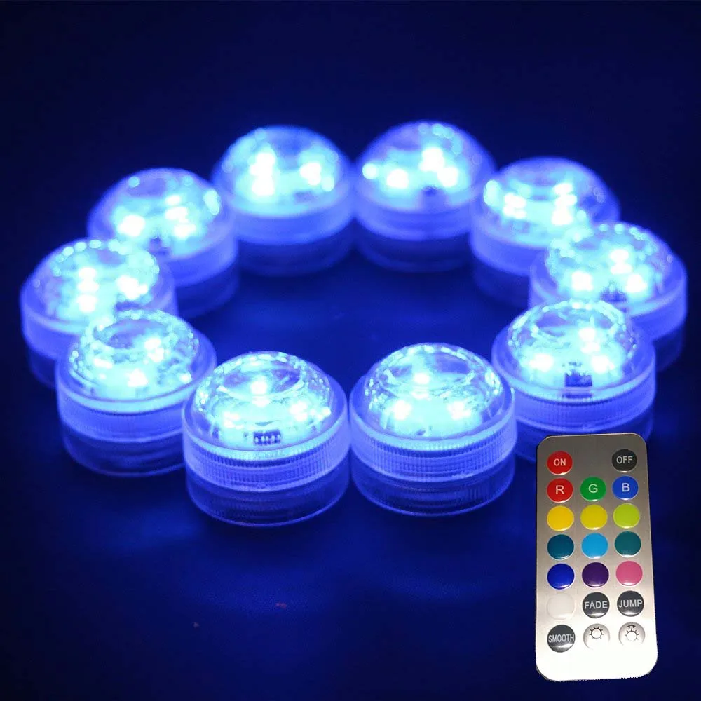

2017 Brand New 3CM Mini Round Light(20PCS/Lot)RGB Submersible Night Party Light Floral Vase Glass Lighting With Remote Battery