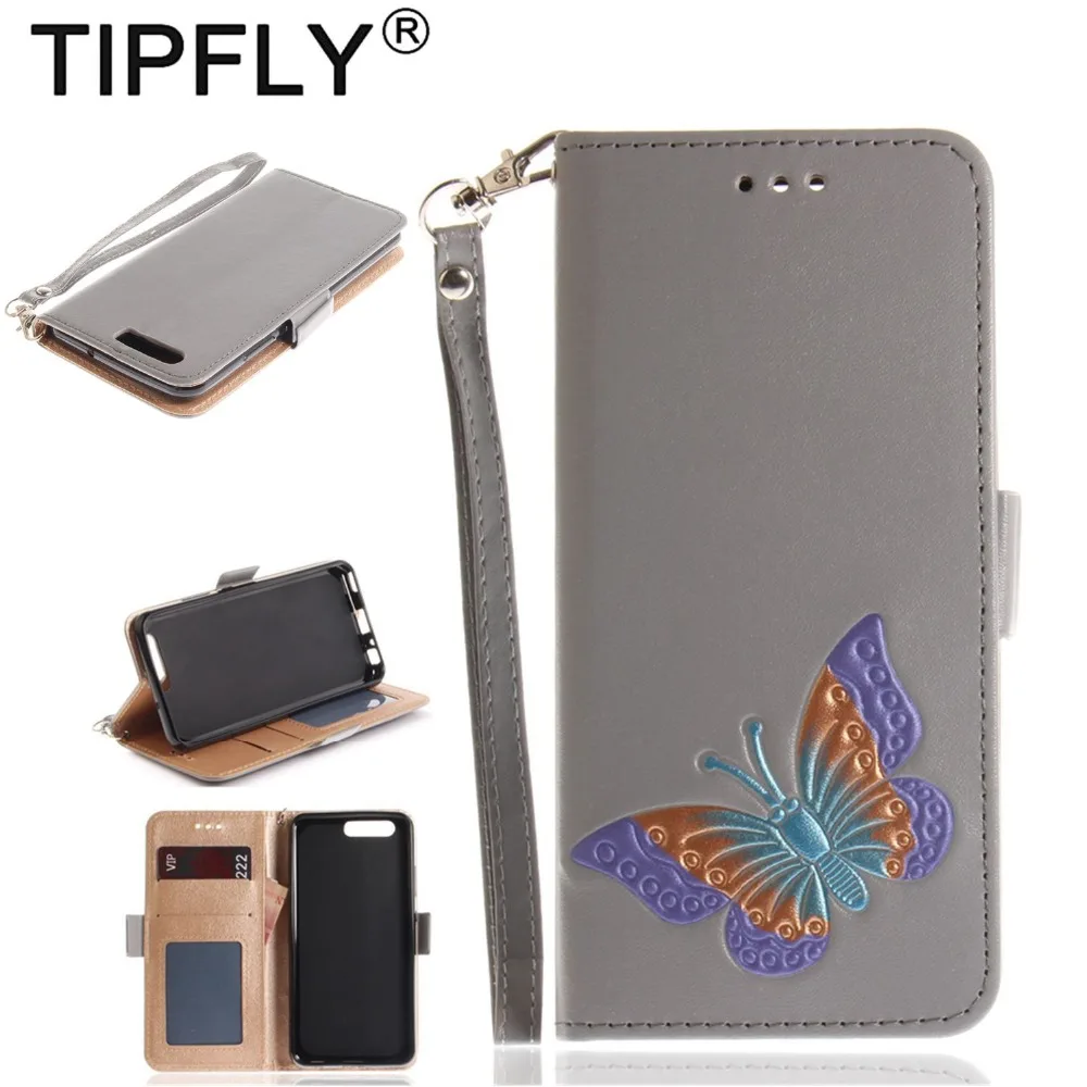 TIPFLY ручной росписью БАБОЧКА подставка Флип кожаный чехол для huawei P10 сотовый