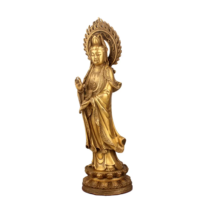 SHUN медная статуя Гуаньинь Будды украшения капает Guanyin Bodhisattva дома ремесла бизнес