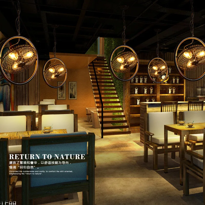 Американский стиль ретро лаконичный промышленный подвесной светильник для