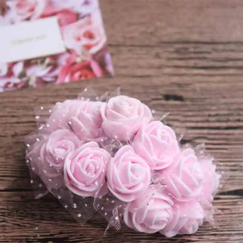 

12pcs/lot artificial rose foam flower for Wedding garden home decoration DIY Pompom Wreath Decorative Bridal Flower Fake Flower