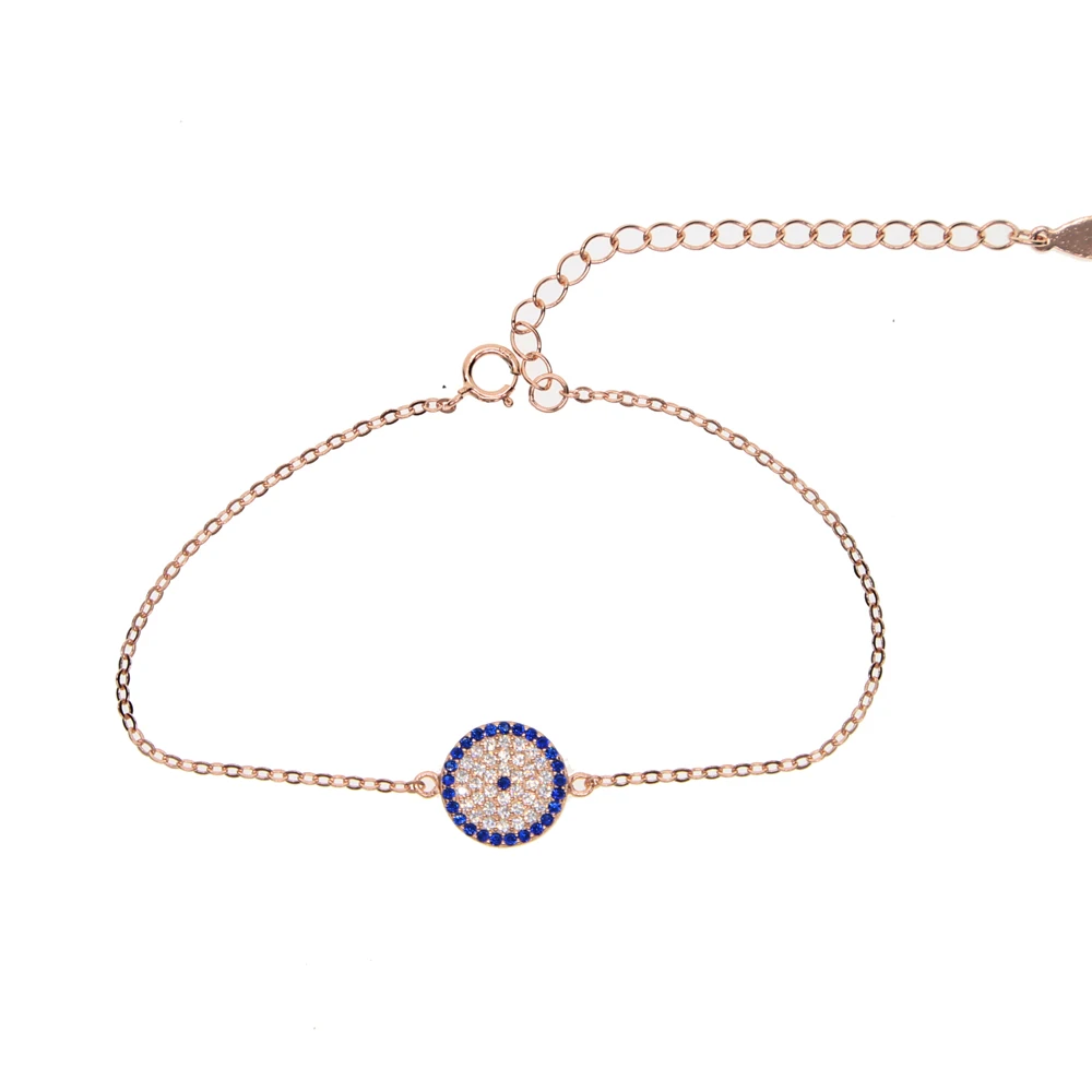 Женский браслет с цепочкой классический из стерлингового серебра 925 пробы микро