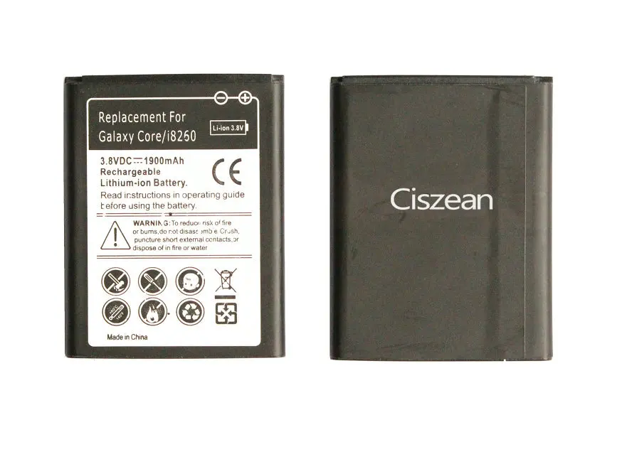 Ciszean 2 шт./лот 1900 мАч B150AE / B150AC Сменный аккумулятор для Samsung Galaxy Core i8260 G3508 G3509 G3502/U i8268