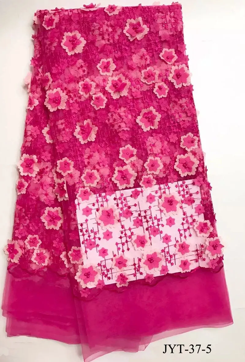 New arrival 3d flower french laces fabrics high quality African beaded tulle lace fabric for women dresses making JYT-37 | Дом и сад