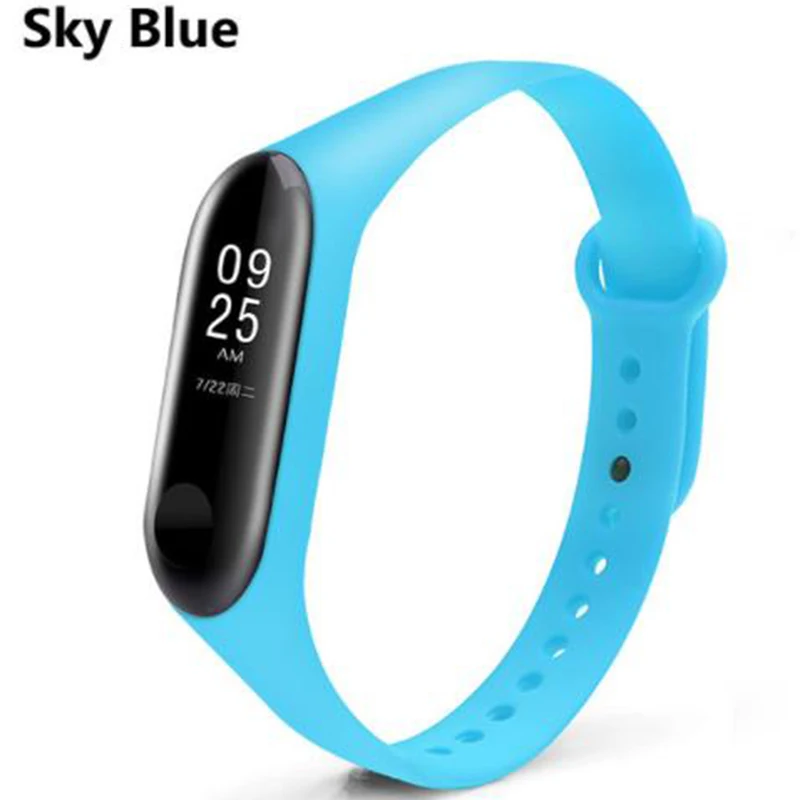 Sky Blue Ремешок mi Band 3 4 для Xiao mi band 3/4 ремешок для часов mi 3 4 pulsera correa mi band 3/4 сменный силиконовый браслет - Цвет: Sky Blue