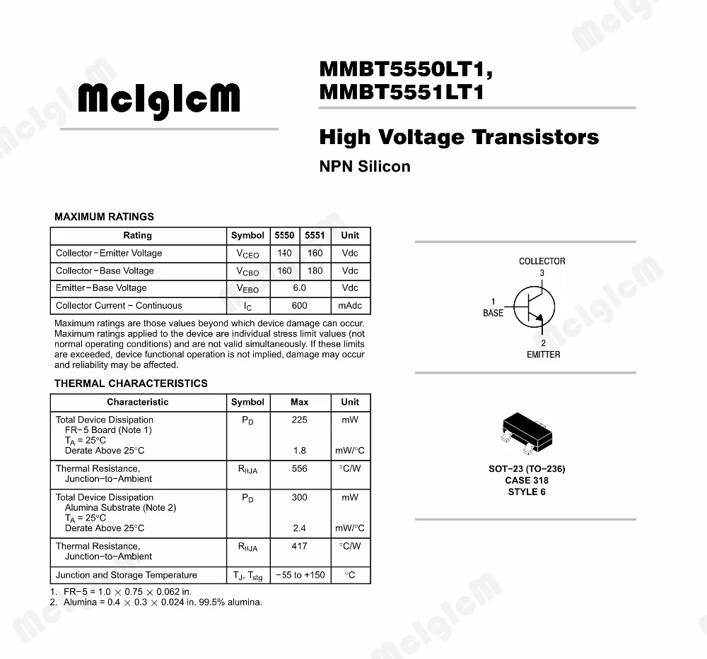MCIGICM 100 шт. MMBT5551LT1G MMBT5551 СОТ-23 2N5551 SMD Силовые Транзисторы NPN Высокое напряжение транзистор 5551, mmbt5551