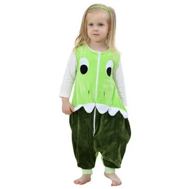 Grass Green Пижамы для малышей мальчиков и девочек Детская фланелевая пижама с изображением животных весна-лето 1 предмет Спальный мешок с рисунком без рукавов 2 до 6 лет - Цвет: Grass Green