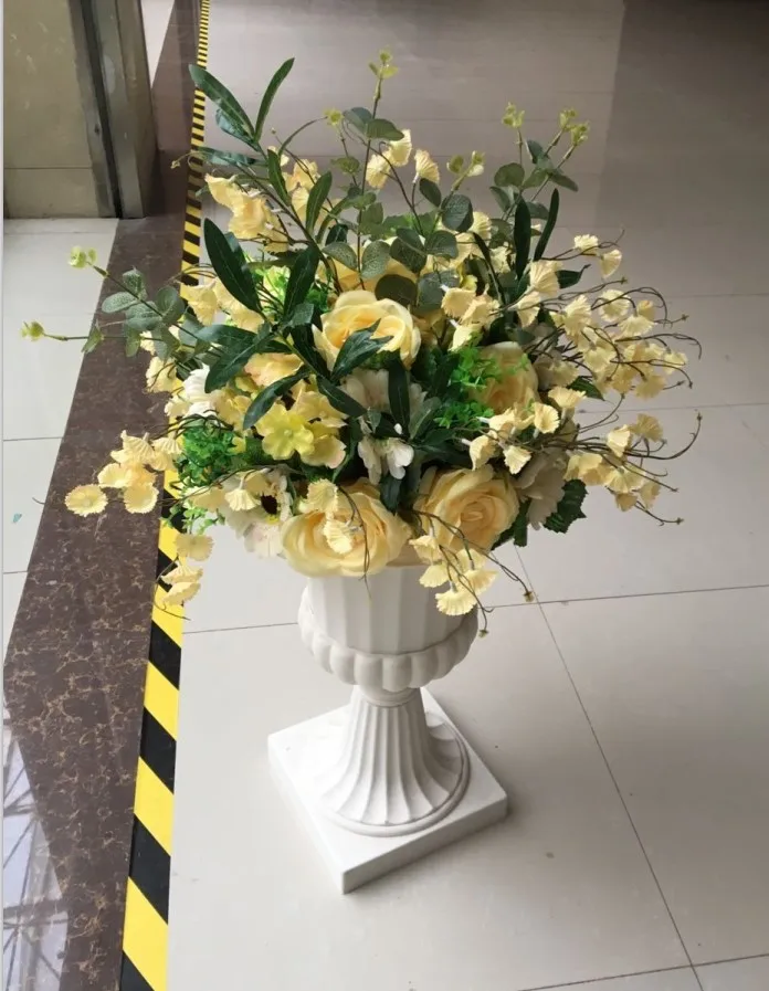 goose yellow Искусственный Шелковый цветочный шар, Цветочная стойка для свадьбы, центральная часть, для дома, комнаты, Т-станция, украшения, вечерние принадлежности, сделай сам, ремесло, цветок - Цвет: goose yellow
