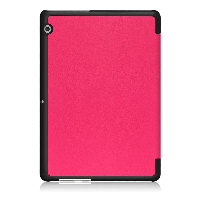 Rose red Ультратонкий чехол-подставка из искусственной кожи для huawei MediaPad T3 10 AGS-L09 AGS-W09 чехол для планшета Honor Play Pad 2 9,6 дюймов+ пленка+ ручка - Цвет: Rose red