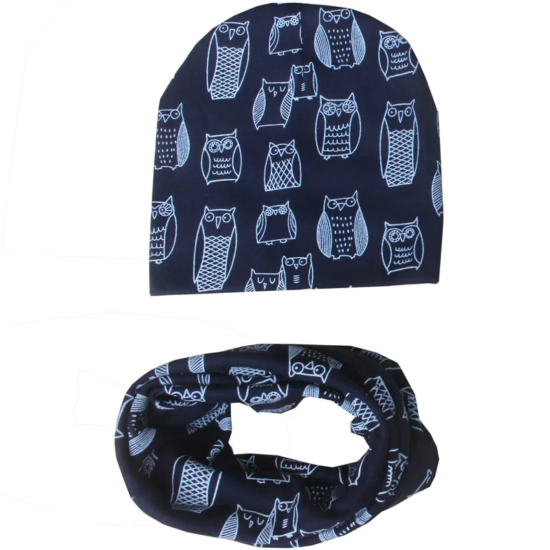 Owl Baby Girls Hats Neckerchief Cotton Kids Cute Beanies Infant Cap Accessories | Детская одежда и обувь