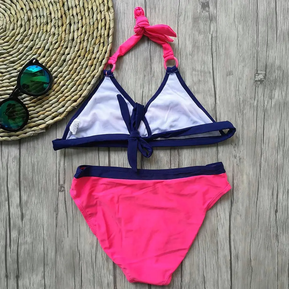 Женский купальник Детский комплект бикини с принтом для маленьких девочек топ