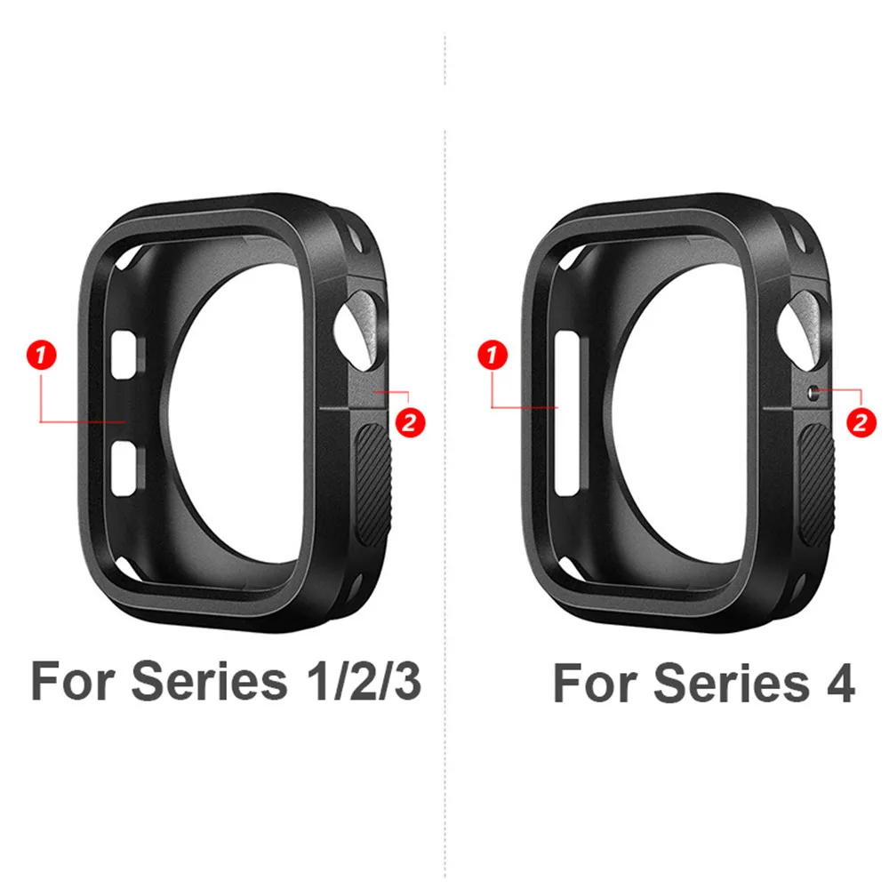 Модный двойной силиконовый чехол для Apple Watch Series 1/ 2/3 с полной защитой 42 мм 38 i 4