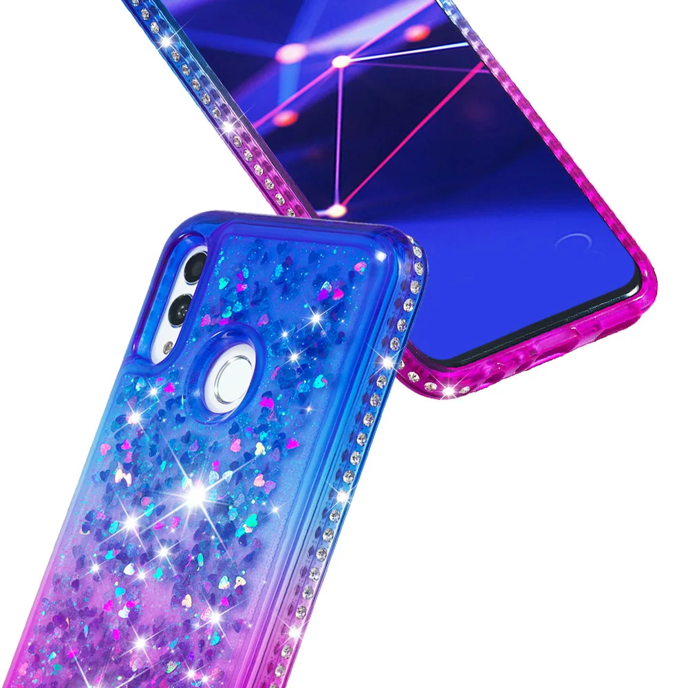 Алмазный блестящий чехол для huawei Honor 10 Lite 7C 7A Y5 Y6 градиентный чехол с сияющими блестками для huawei mate 20 Lite Pro P Smart