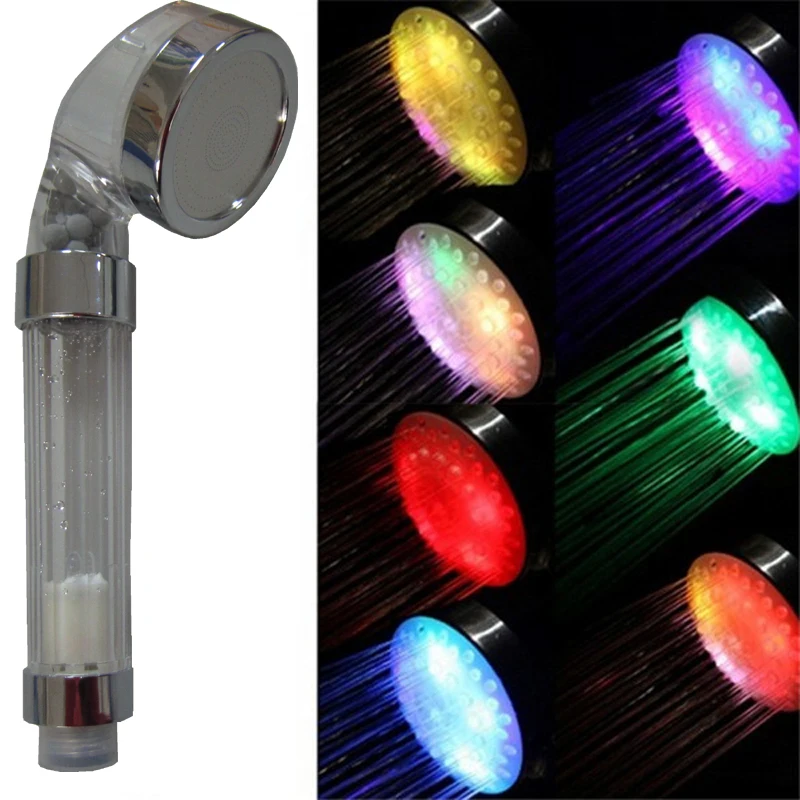 Светодиодный душ ручной 3 цвета RGB Спринклерный Датчик температуры душевые