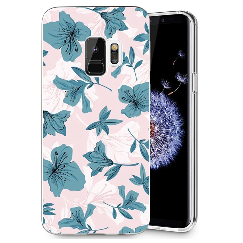 Чехол для телефона с красивыми цветами розами и бабочками Жесткий Samsung Galaxy S3 S9 S9Plus