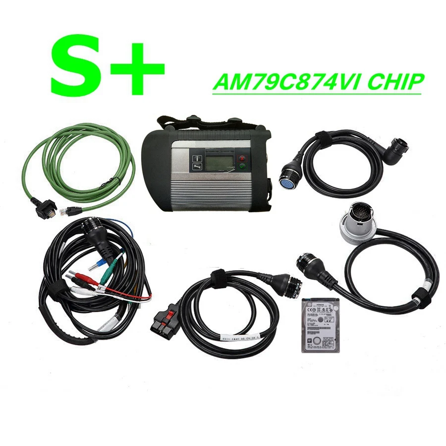With software HDD Лучшее качество S+++ AM79C874VI чип,09 V MB SD Подключение компактный 4 MB Star C4 диагностический инструмент - Цвет: With software HDD