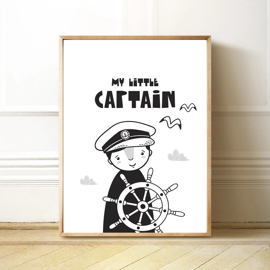 Океанический мир капитан мальчик подводная лодка КИТ настенная живопись холст