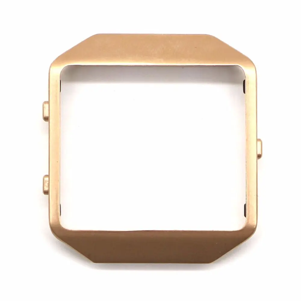 Rose gold 3 Дизайн металлические звенья+ рамка для fitbit blaze часы трекер ремешок регулируемый ремешок для часов браслет ремешок с оболочкой черный - Цвет ремешка: Rose gold 3