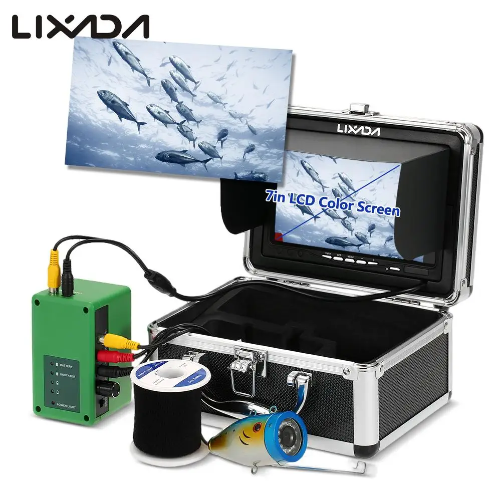 Lixada 7 дюймов 1000TVL Подводные рыболовные снасти комплект 12 светодиодных