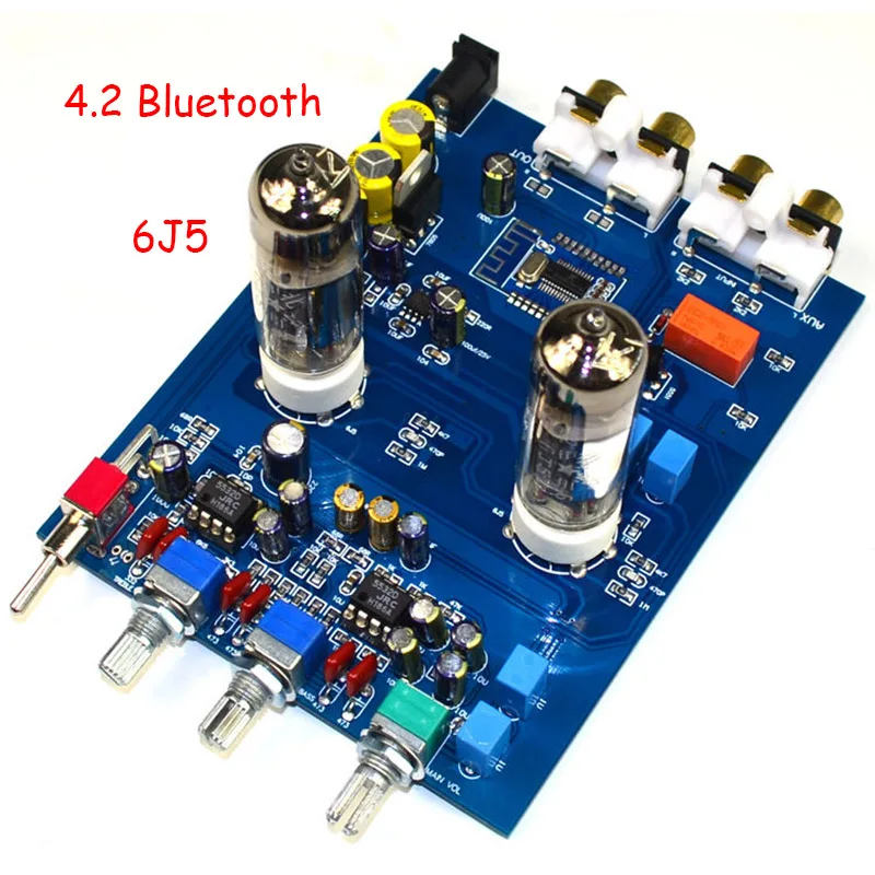 Nvarcher Bluetooth 4 2 Hifi 6J5 трубчатые усилители аудио Плата JRC5532 предусилитель тональная