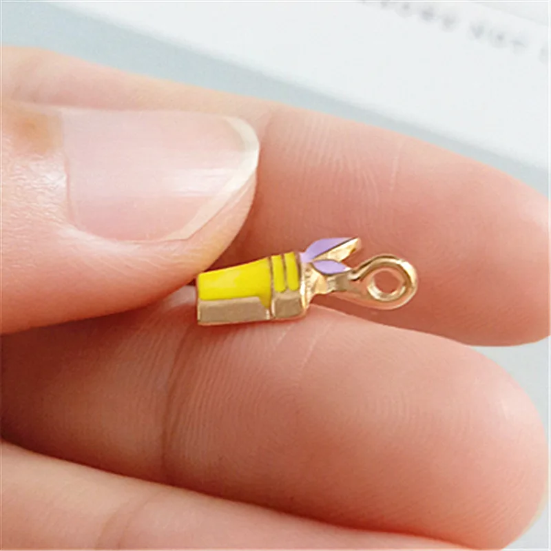 10pcs 15*9mm Enamel colored bonsai potted plant charms alloy accessories DIY handmade hairdressing bracelet pendant materials | Украшения и