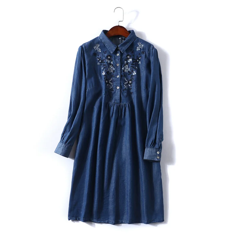 2019 Tencel платье рубашка джинсовая одежда мини женские джинсовые платья Женская