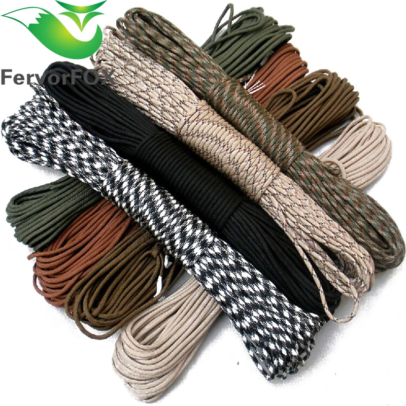 

FervorFOX Paracord 550 парашютный шнур веревка Mil Spec Type III 7 Strand 10-30 метров альпинистское снаряжение для выживания