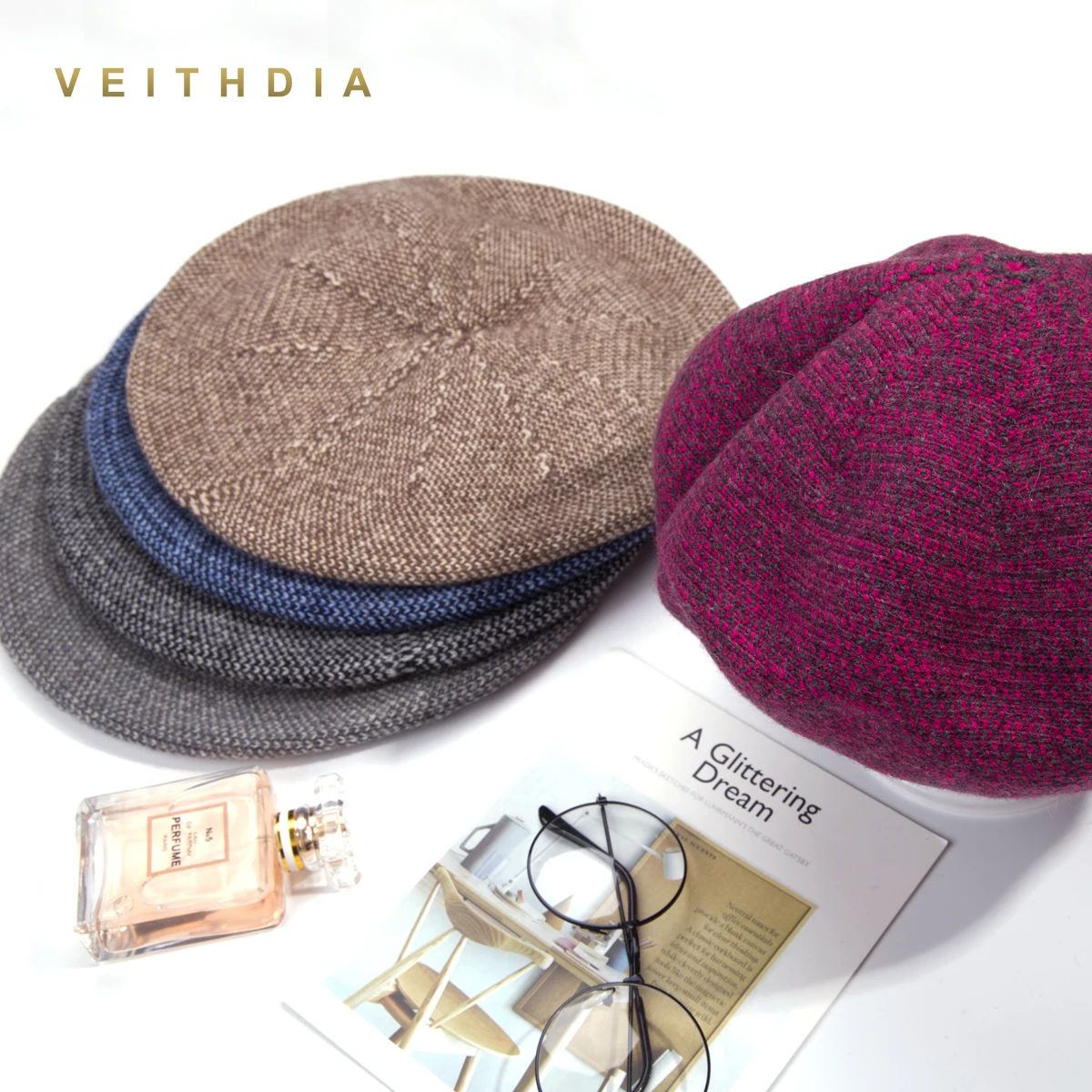 VEITHDIA с УФ-защитой новинка зимние шапки-береты 2019 шерсть кашемир Для женщин s