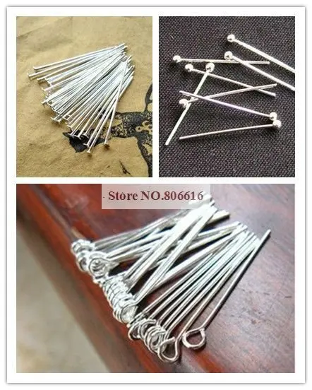 

30MM Silver Plated Metal Eye Pins/Head Pins Jewelry Accessory Findings Fittings