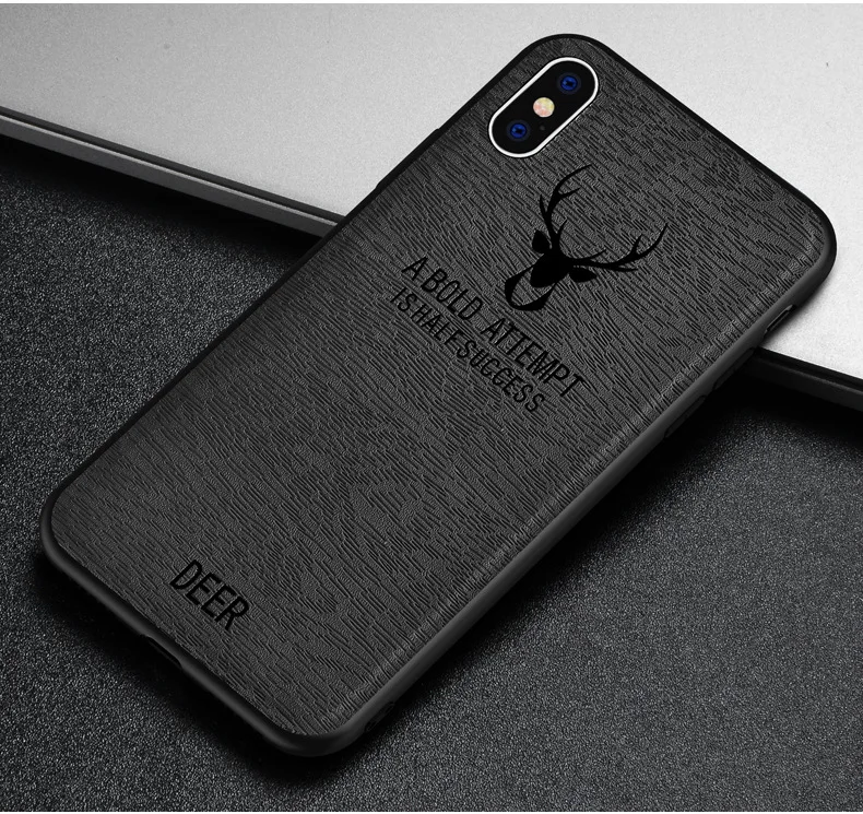 Кожаный чехол для iphone 6, 6s, 7, 8 Plus, X, XS MAX, для Apple iphone XR, анти-осень, Мягкий силикон, TPU, дерево, линия, голова оленя, чехол