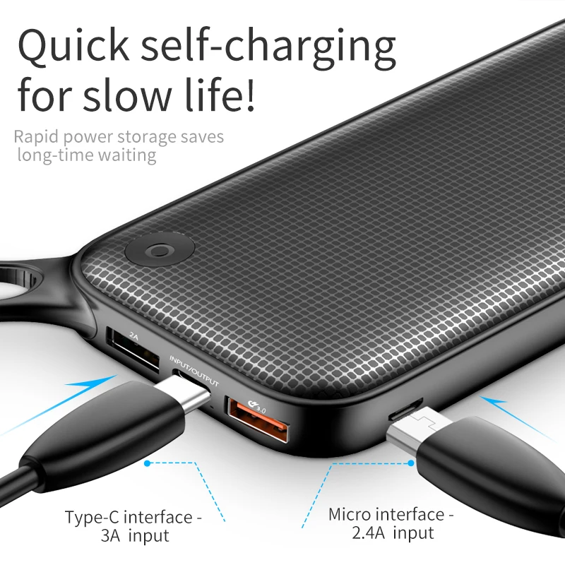 Quick charge Мощность банк BASEUS 20000 мАч QC3.0 быстрых внешних Батарея Зарядное устройство
