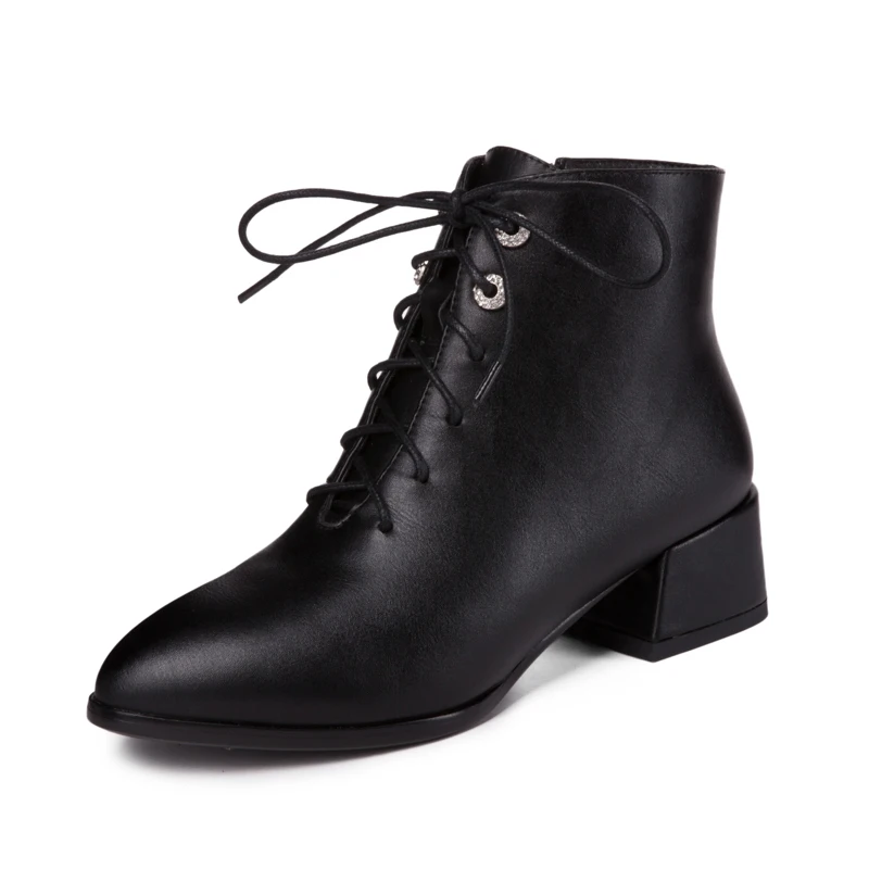 black 6CM LVABC2018New/Женская обувь из лакированной кожи; цвет красный, черный; туфли-лодочки на толстом низком каблуке; повседневная обувь из искусственной кожи на платформе со шнуровкой и круглым носком; большие размеры 34-43 - Цвет: black 6CM