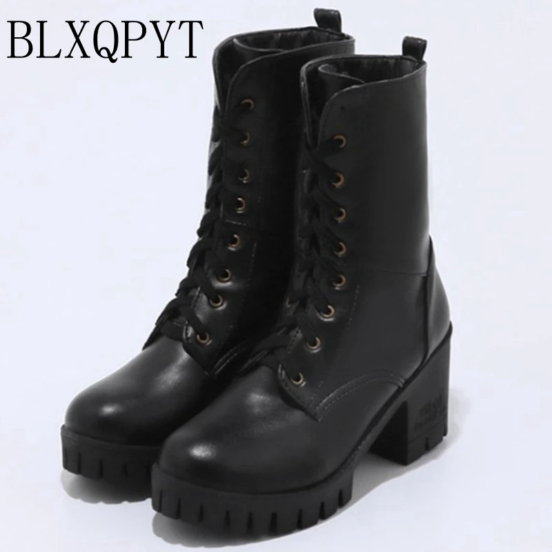 

BLXQPYT Ankle Boots Mujer Big Size Pointed Toe shoes Woman Sexy High Heels 7.5CM Fashion Spring Autumn Winter Wedding Shoes 17-8