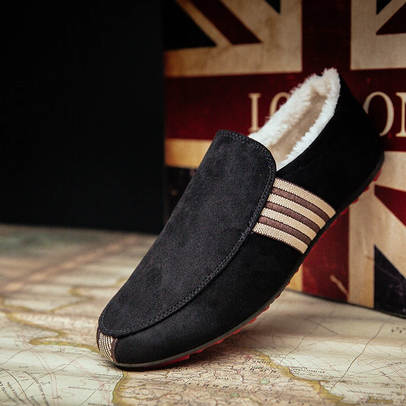 ZYYZYM Men Shoes Spring Autumn Slip-On Style Plush Keep Warm Loafers Comfortable Simple Slacker | Обувь