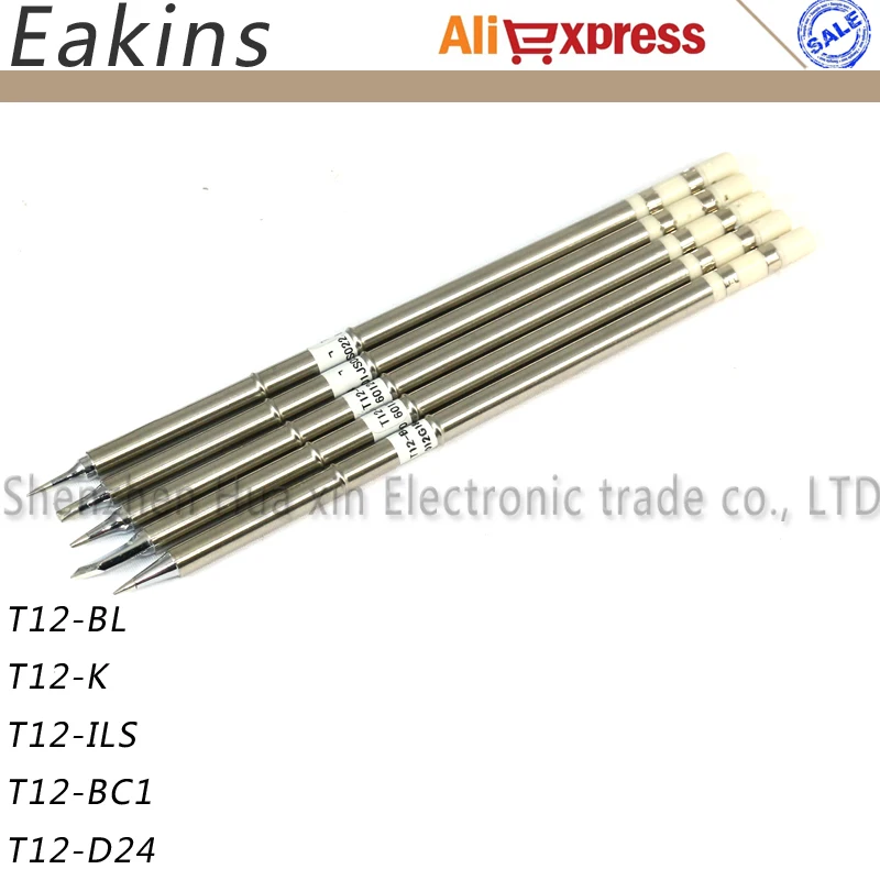 

Free Shipping 5pcs/lot Soldering Station Soldering Iron Tip T12 Soldering Iron Tips Solder Tip For FX-951 FX-952 FX-950