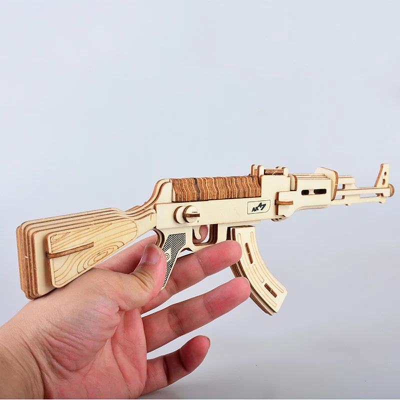 AK47 пулемет деревянная модель игрушки 3D diy Diorama segunda guerra mundial wehrmacht modele do sklejia