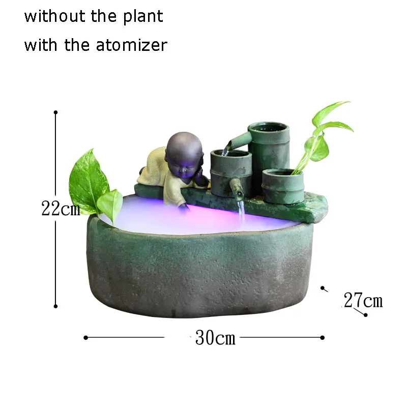 Творческий Керамика милый монах фэн-шуй фонтан фигурки для Домашний Декор