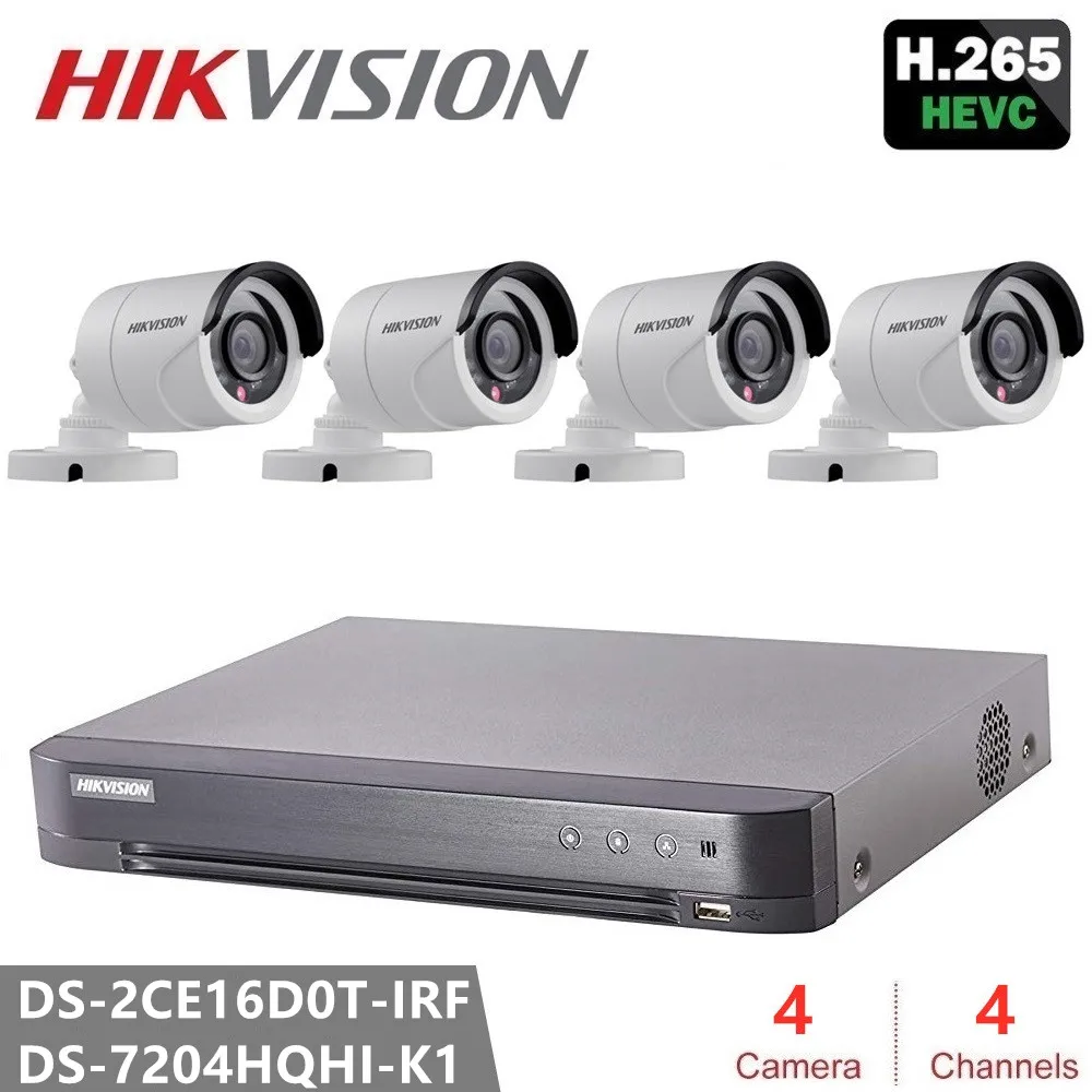 Hikvision Камеры Скрытого видеонаблюдения Системы DS 7204HQHI K1 Turbo HD DVR и 2CE16D0T IRF HD1080P