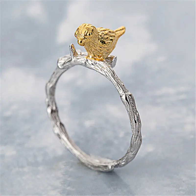 Птица Индивидуальность Открыть Регулируемые Кольца Двойной цвет Простой Стиль