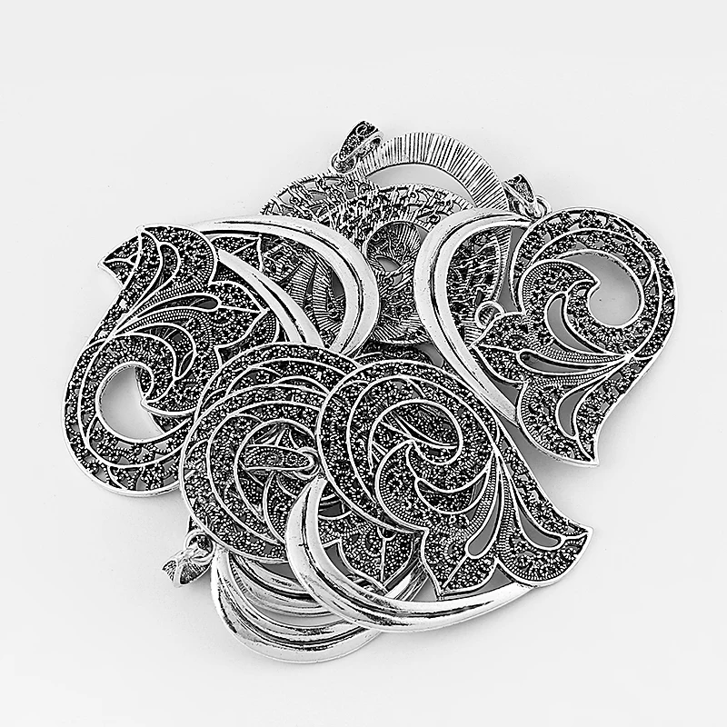 2 шт. подвеска в виде сердца 65 х61 мм|pendant for necklace|large pendants necklaceslarge silver |