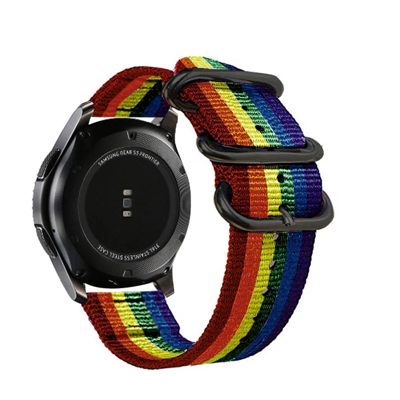 rainbow Для samsung gear sport S2 S3 Frontier классический ремешок для часов huami amazfit bip ремешок huawei GT 2 galaxy watch active 42 46 мм - Цвет ремешка: rainbow