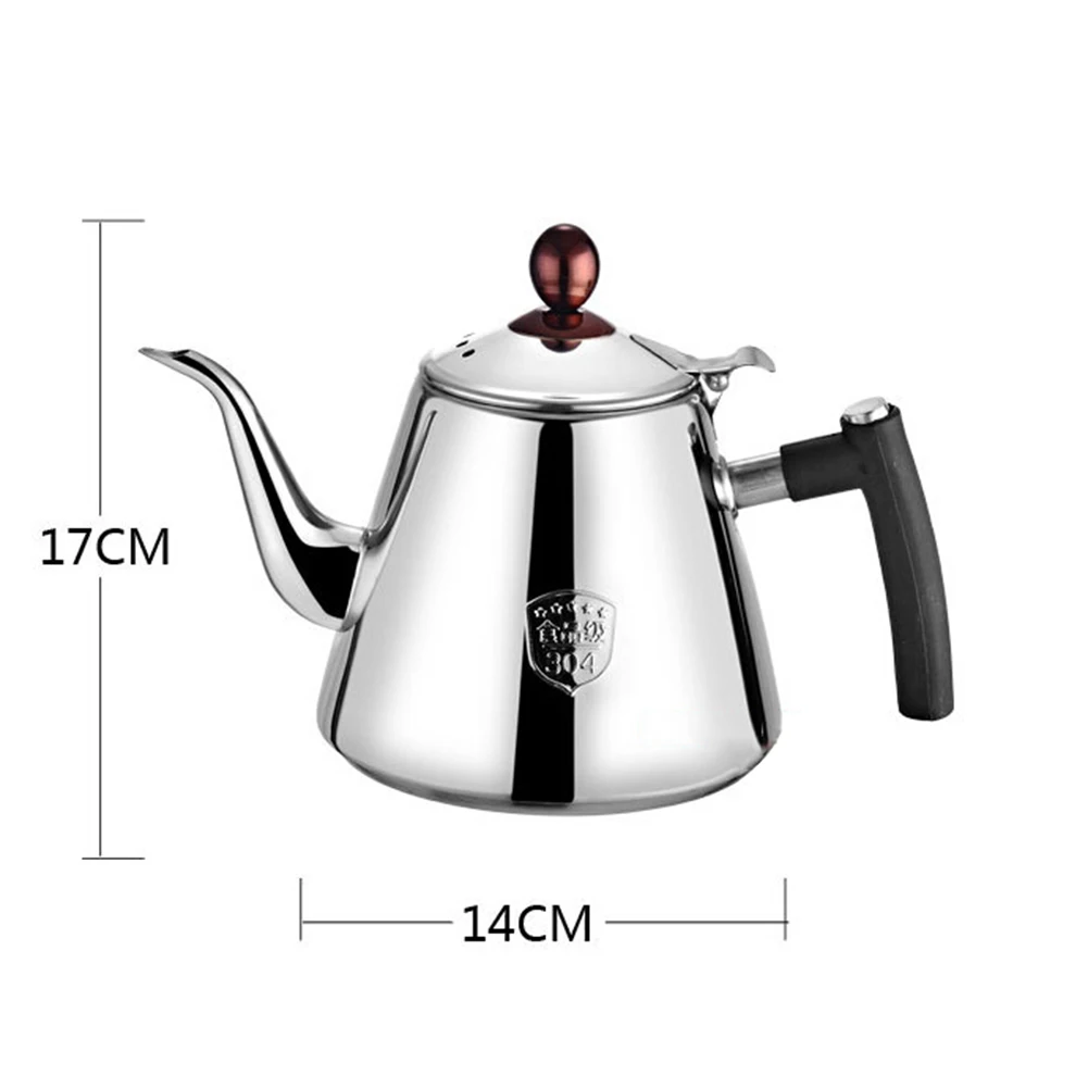 

1.2L Stainless Steel Kitchen Brew Tea Coffee Pot Handle Induction Cooker Kettle Tea Pot Useful
