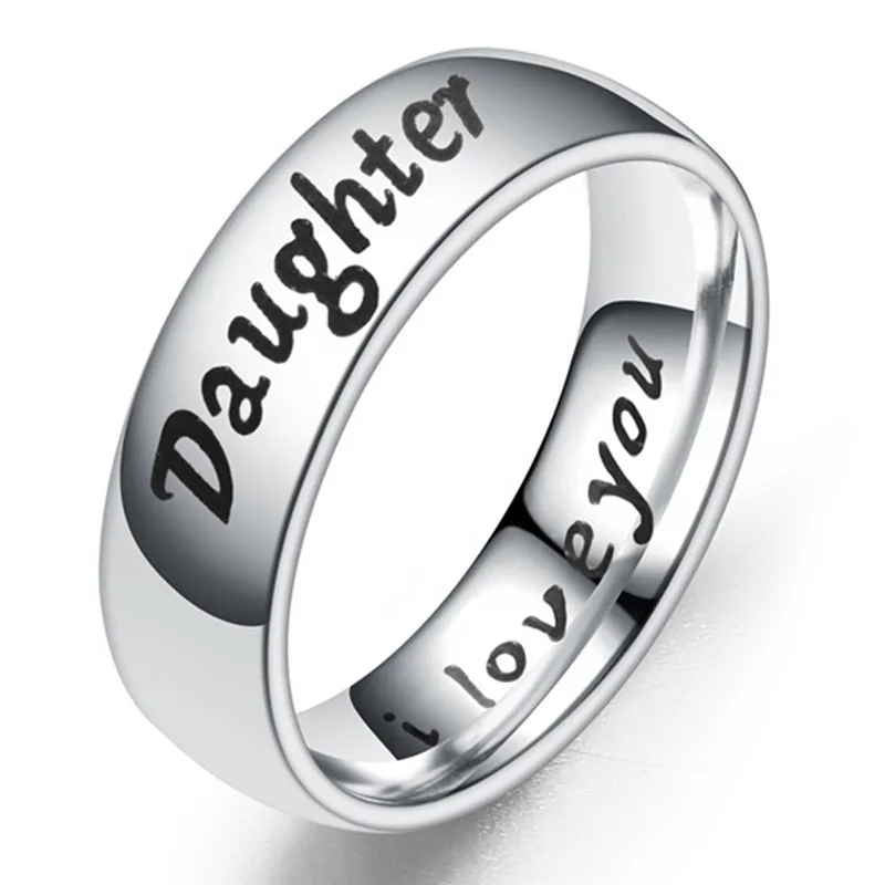 Pinksee новое простое модное кольцо из титановой стали для мамы папы дочери палец Я