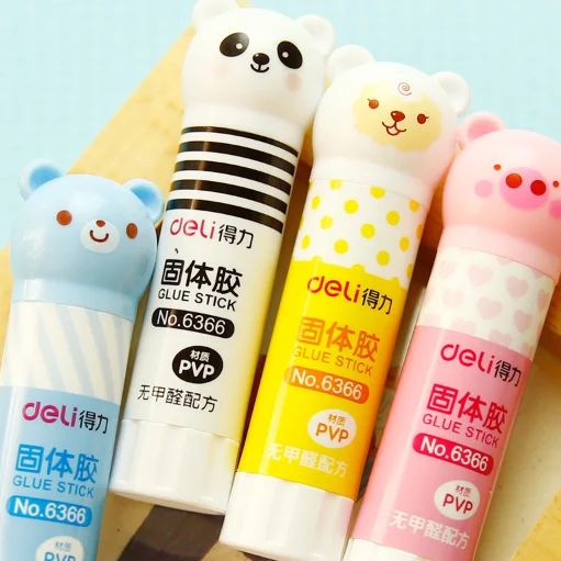 2 предмета милый мультфильм твердых Пластик Клей карандаш высокой вязкостью